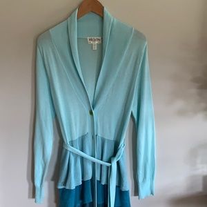 Matilda Jane long cardigan.Ruffle detail. Size M.